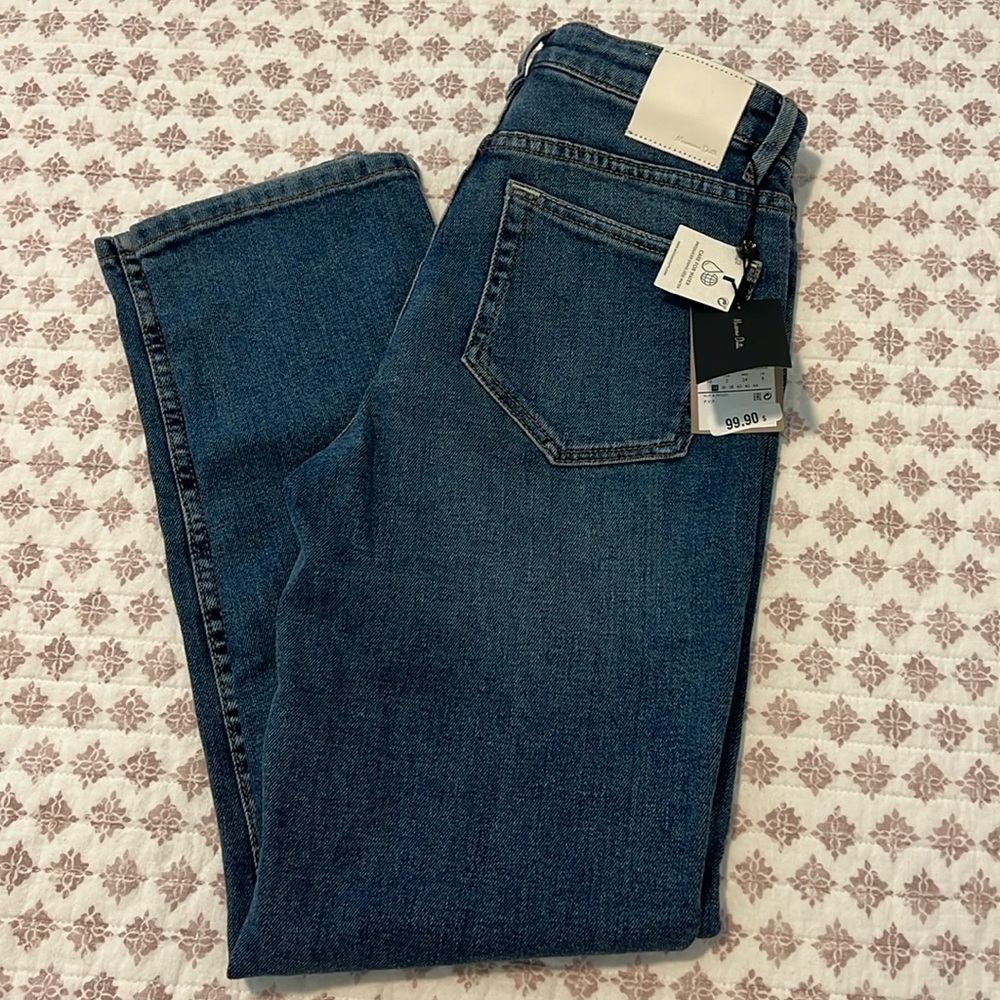 Massimo Dutti High Rise Straight Leg Ankle Jeans NWT US 2 - Picture 5 of 13